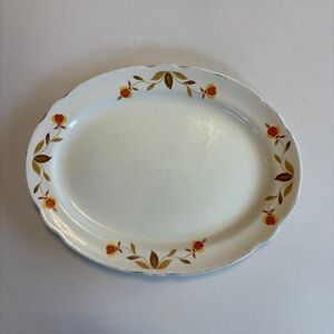 Vintage Superior Hall China Jewel Tea Co. Autumn Leaf Oval Platter 11 1/4”